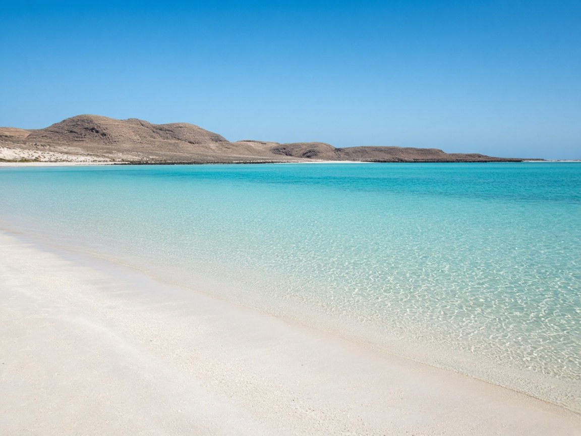 Shallow turquoise lagoon on Sal Island