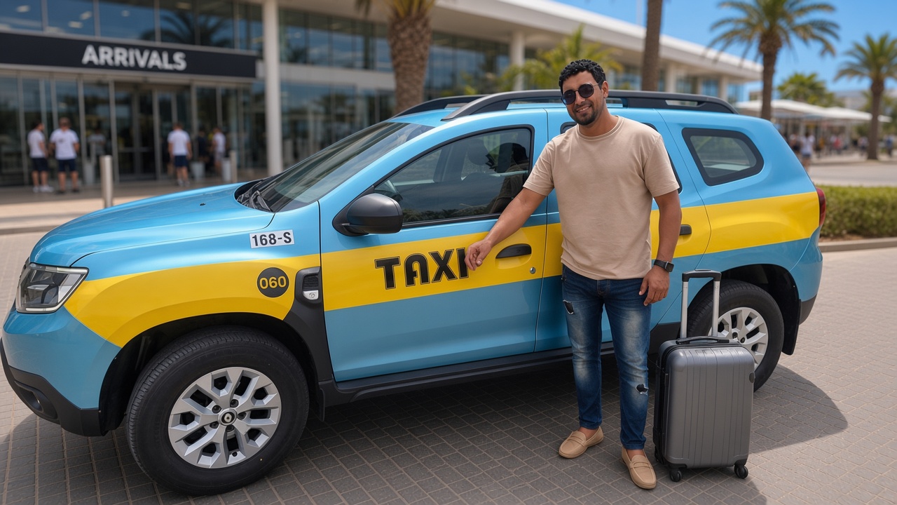 Airport welcome with Djai’s taxi at arrivals